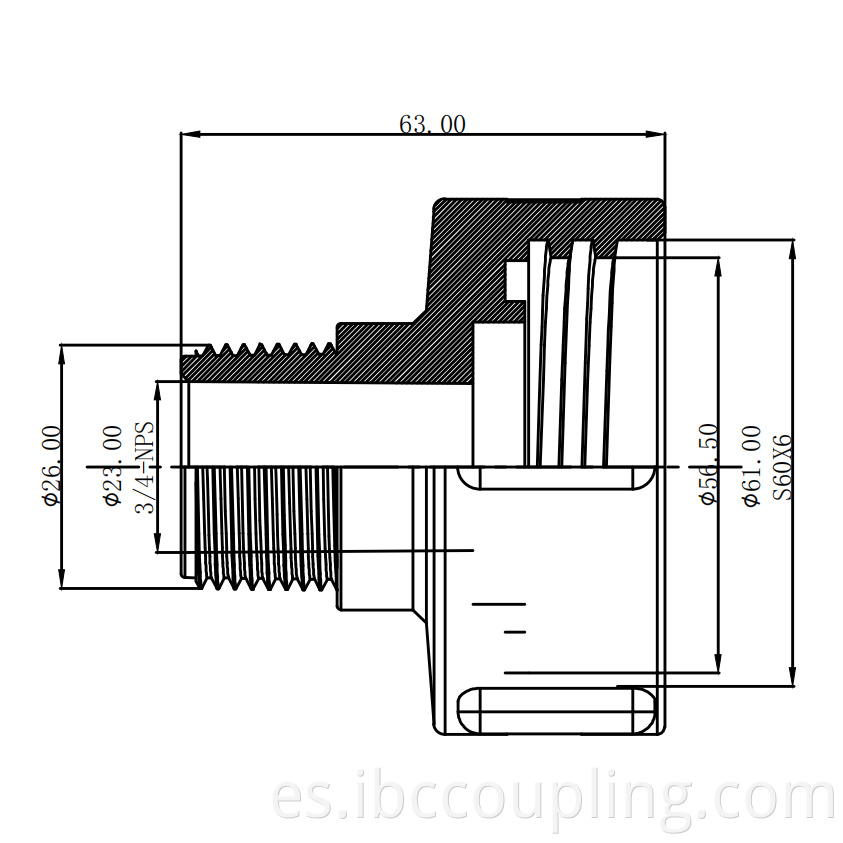 IBC 3/4" Male Garden Hose Pipe Adapter